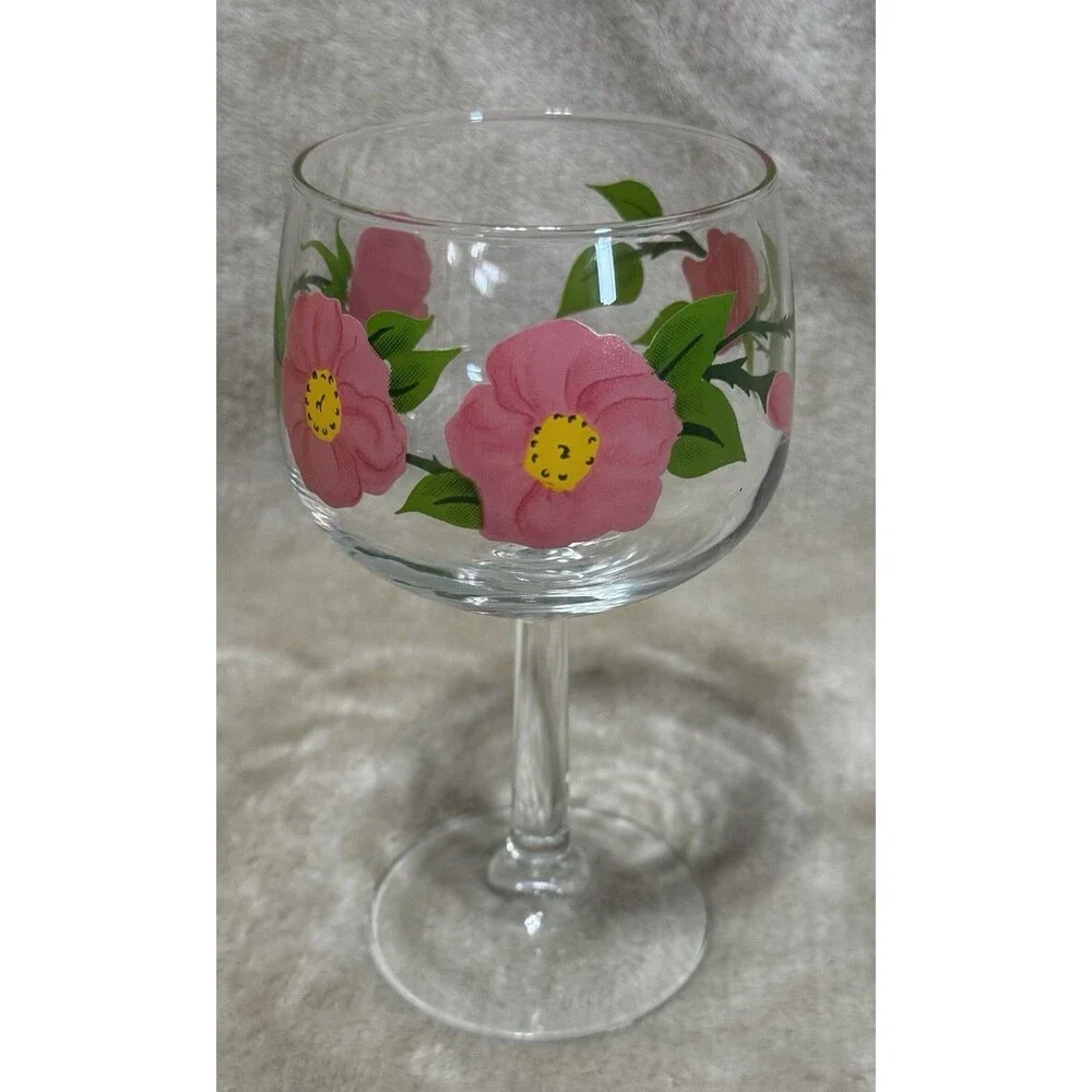 Franciscan Desert Rose 6 1/2” Glass Goblet Discontinued